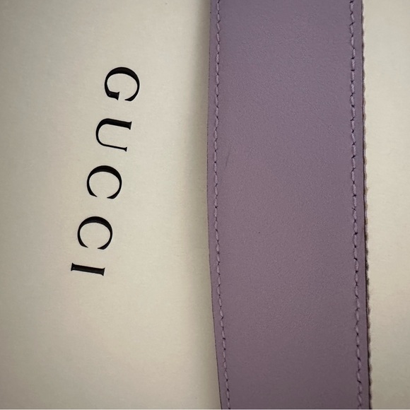 NWB Gucci GG Marmont Jumbo GG Belt Beige/Lilac - Picture 13 of 16